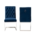 Baxton Studio Sherine Contemporary Glam and Luxe Navy Blue Velvet Fabric and Silver Metal 2-Piece Dining Chair Set - BSO3504-Navy Blue Velvet-DC
