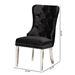 Baxton Studio Honora Contemporary Glam and Luxe Black Velvet Fabric and Silver Metal 2-Piece Dining Chair Set - BSOF459-Black Velvet-DC