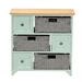 Baxton Studio Valtina Modern and Contemporary Two-Tone Oak Brown and Mint Green Finished Wood 3-Drawer Storage Unit with Baskets - BSOFZC20119-Cabinet