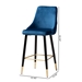 Baxton Studio Giada Contemporary Glam and Luxe Navy Blue Velvet Fabric and Dark Brown Finished Wood 2-Piece Bar Stool Set - BSOWI-12379-Navy Blue Velvet-BS