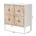Baxton Studio Favian Classic and Traditional Two-Tone White and Weathered Brown Finished Wood and White Metal 2-Door Sideboard - BSOLCF20163-Cabinet