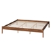 Baxton Studio Agatis Mid-Century Modern Ash Walnut Finished Wood Queen Size Bed Frame - BSOMG0097-1-Agatis Walnut-Bed Frame-Queen