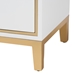 Baxton Studio Donald Modern Glam and Luxe White Finished Wood and Gold Metal 2-Drawer End Table - BSOJY21B011-White/Gold-ET