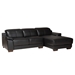 Baxton Studio Reverie Modern Black Full  Leather Sectional Sofa with Right Facing Chaise - BSOLSG6002L-Sectional-Full Leather-Black-Dakota 06