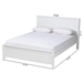 Baxton Studio Neves Classic and Traditional White Finished Wood Queen Size Platform Bed - BSONeves-White-Queen