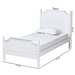 Baxton Studio Mariana Classic and Traditional White Finished Wood Twin Size Platform Bed - BSOMariana-White-Twin