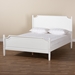 Baxton Studio Mariana Classic and Traditional White Finished Wood Queen Size Platform Bed - BSOMariana-White-Queen