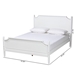 Baxton Studio Mariana Classic and Traditional White Finished Wood Queen Size Platform Bed - BSOMariana-White-Queen