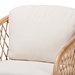 bali & pari Patsy Modern Bohemian White Fabric and Natural Brown Rattan Armchair - BSODC8038-Rattan-CC