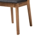 Baxton Studio Denmark Mid-Century Modern Dark Grey Fabric and French Oak Brown Finished Rubberwood 2-Piece Dining Chair Set - BSODenmark-French Oak-DC