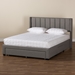 Baxton Studio Coronado Mid-Century Modern Transitional Grey Fabric Full Size 3-Drawer Storage Platform Bed - BSOCF 9270-B-Coronado-B-Grey-Full