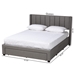 Baxton Studio Coronado Mid-Century Modern Transitional Grey Fabric Full Size 3-Drawer Storage Platform Bed - BSOCF 9270-B-Coronado-B-Grey-Full