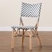 bali & pari Shai Modern French Grey and White Weaving and Natural Rattan Bistro Chair - BSOBC007-Rattan-DC