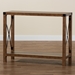 Baxton Studio Rumi Modern Farmhouse Natural Brown Finished Wood and Black Metal Console Table - BSOLCF20330-Wood-Console Table