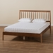 Baxton Studio Agatis Mid-Century Modern Walnut Brown Finished Wood Queen Size Bed - BSOMG0097-Agatis Walnut-Queen