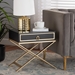 Baxton Studio Lilibet Modern Glam and Luxe Black Finished Wood and Gold Metal 1-Drawer End Table - BSOJY21B018-Black/Gold-ET
