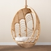bali & pari Umika Modern Bohemian Natural Brown Rattan Hanging Chair - BSOHC001-Rattan-Hanging Chair