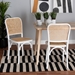 Baxton Studio Neah Japandi White Wood and Natural Rattan 2-Piece Dining Chair Set - BSOB29-White-Beechwood/Rattan-DC
