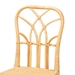 bali & pari Monaco Modern Bohemian Oak Brown Finished Mahogany Wood and Natural Rattan Dining Chair - BSOMonaco-Rattan-DC