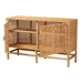 bali & pari Vivan Modern Bohemian Natural Brown Rattan and Mahogany Wood Storage Cabinet - BSOVivan-W137-Mahogany-Cabinet