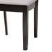 Baxton Studio Florencia Modern Grey Fabric and Espresso Brown Finished Wood 2-Piece Dining Chair Set - BSORH388C-Grey/Dark Brown-DC-2PK