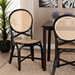 bali & pari Ayana Mid-Century Modern Two-Tone Black and Natural Brown Rattan Dining Chair - BSOAyana-Rattan-DC