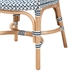 bali & pari Luciana Modern French Blue and White Weaving Natural Rattan Bistro Chair - BSOLuciana-Rattan-DC