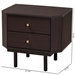 Baxton Studio Norwood Modern Transitional Two-Tone Black and Espresso Brown Finished Wood 2-Drawer End Table - BSOLV34ST3424WI-MW-Side Table