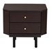 Baxton Studio Norwood Modern Transitional Two-Tone Black and Espresso Brown Finished Wood 2-Drawer End Table - BSOLV34ST3424WI-MW-Side Table