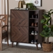 Baxton Studio Keiran Mid-Century Modern Walnut Brown Finished Wood 2-Door Shoe Cabinet - BSOSESC88002WI-CLB-Shoe Cabinet