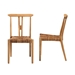 bali & pari Artha Modern Bohemian Natural Brown Teak Wood and Seagrass 2-Piece Dining Chair Set - BSOArtha-Teak-DC