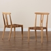 bali & pari Artha Modern Bohemian Natural Brown Teak Wood and Seagrass 2-Piece Dining Chair Set - BSOArtha-Teak-DC
