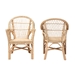 bali & pari Zara Modern Bohemian Natural Rattan 2-Piece Accent Chair Set - BSOZara-Rattan-AC