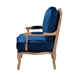 Baxton Studio Jules Traditional Navy Blue Fabric and French Oak Brown Finished Wood Accent Chair - BSOBBT5470-Navy Blue/French Oak-Chair
