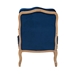 Baxton Studio Jules Traditional Navy Blue Fabric and French Oak Brown Finished Wood Accent Chair - BSOBBT5470-Navy Blue/French Oak-Chair