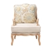 Baxton Studio Andre Traditional French Quilted Fabric and Whitewash Finished Wood Accent Chair - BSOBBT5470.11.A2-Beige/White Wash-Chair