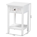 Baxton Studio Yelena Classic and Traditional White Finished Wood 1-Drawer End Table - BSOJY23A003-Wooden-Accent Table