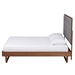 Baxton Studio Bryn Classic and Traditional Grey Fabric and Walnut Brown Finished Wood Queen Size Platform Bed - BSOMG9765/97043-Queen