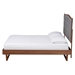 Baxton Studio Sereno Classic and Traditional Grey Fabric and Walnut Brown Finished Wood Queen Size Platform bed - BSOMG9767-/97043-Queen