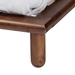 Baxton Studio Alivia Mid-Century Modern Walnut Brown Finished Wood Queen Size Bed Frame - BSOSW8539-Walnut-Queen