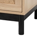 Baxton Studio Cherelle Mid-Century Modern Light Brown and Black 2-Drawer End Table - BSOSR221276-Wooden-ET
