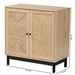Baxton Studio Cherelle Mid-Century Modern Light Brown and Black 2-Door Storage Cabinet - BSOSR221278-Wooden-Cabinet