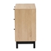 Baxton Studio Cherelle Mid-Century Modern Light Brown and Black 3-Drawer Storage Cabinet - BSOSR221279-Wooden-Cabinet