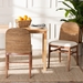 bali & pari Nadim Modern Bohemian Natural Seagrass and Acacia Wood 2-Piece Dining Chair Set - BSONew York-Wood/Banana-DC