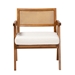 Baxton Studio Jetsam Japandi Cream Boucle Fabric and Walnut Brown Finished Wood Arm Chair - BSOBBT5486-Maya/Cream/Walnut-CC