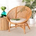 bali & pari Aerin Modern Bohemian Natural Rattan Accent Chair - BSOAerin-Light Honey Rattan-CC