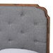 Baxton Studio Lorana Mid-Century Modern Grey Fabric and Walnut Brown Wood King Size Platform Bed - BSOMG9772/9704-King