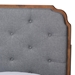 Baxton Studio Roald Mid-Century Modern Grey Fabric and Walnut Brown Wood King Size Platform Bed - BSOMG9772/97043-King