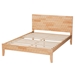 Baxton Studio Hosea Japandi Carved Honeycomb Natural King Size Platform Bed - BSOSW8588-Natural-King
