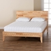 Baxton Studio Hosea Japandi Carved Honeycomb Natural Queen Size Platform Bed - BSOSW8588-Natural-Queen